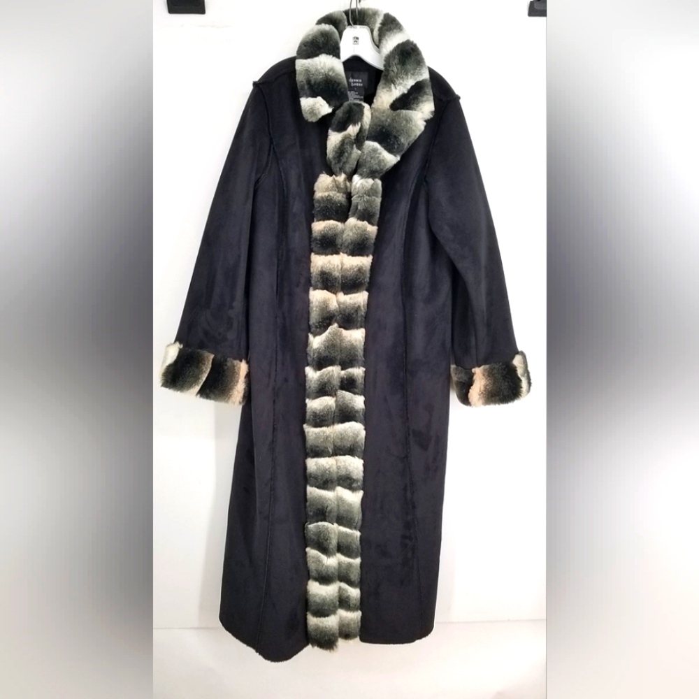 Dennis Basso Designer Women's Faux Fur Coat Jacket Sz Large
